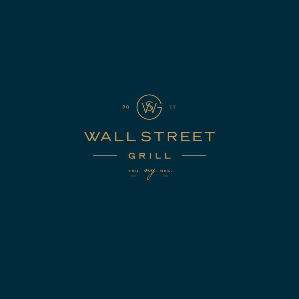 Wall Street Grill full logo design